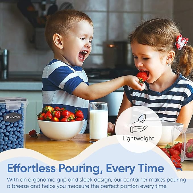 Airtight Food Storage Containers with Lids for Kitchen & Pantry Organization - Set of 12/2L Each - Must Haves for Flour, Sugar & Dry Food Storage - BPA Free Plastic Canisters with Accessories