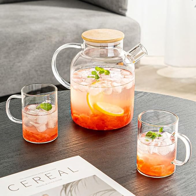Hwagui - Glass Teapot with Infuser for Loose Tea and Blooming Tea, Heat Resistant Glass Teapot and Kettle for Stovetop, Perfect Tea Maker, 1600ml/54oz