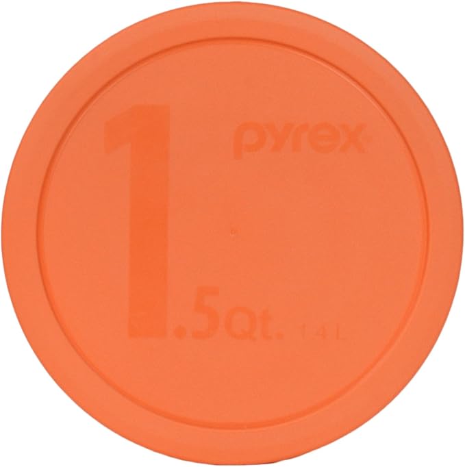 Pyrex 323-PC 1.5qt Orange Plastic Food Storage Lid, Made in USA - 2 Pack