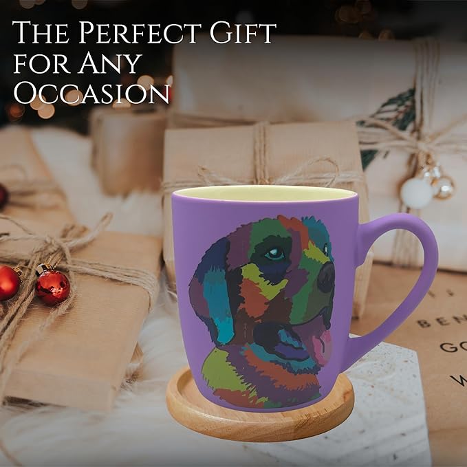 Stoneware Mug for Pet Lovers 18 Oz - Golden Retriever Coffee Mug - Coffee Cups Ceramic - Travel Coffee Mug for Drinks