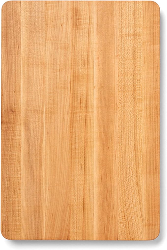 John Boos Chop-N-Slice Series Rectangular Wooden Maple Cutting Board 16”x10” – 1” Thick, 4.5-lb Reversible Butcher Block with Eased Corners, Edge-Grain – Made in the USA