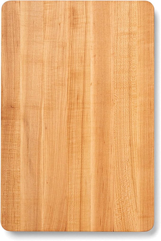 John Boos Chop-N-Slice Series Rectangular Wooden Maple Cutting Board 16”x10” – 1” Thick, 4.5-lb Reversible Butcher Block with Eased Corners, Edge-Grain – Made in the USA