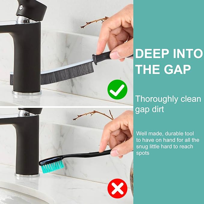 Crevice Cleaning Brush，Hard-Bristled Grout Brush，2024 New Multifunctional Gap Cleaning Brush Tool，Dead Corners Brushes for Bathroom Kitchen Tiles Window Door Slots，5pcs