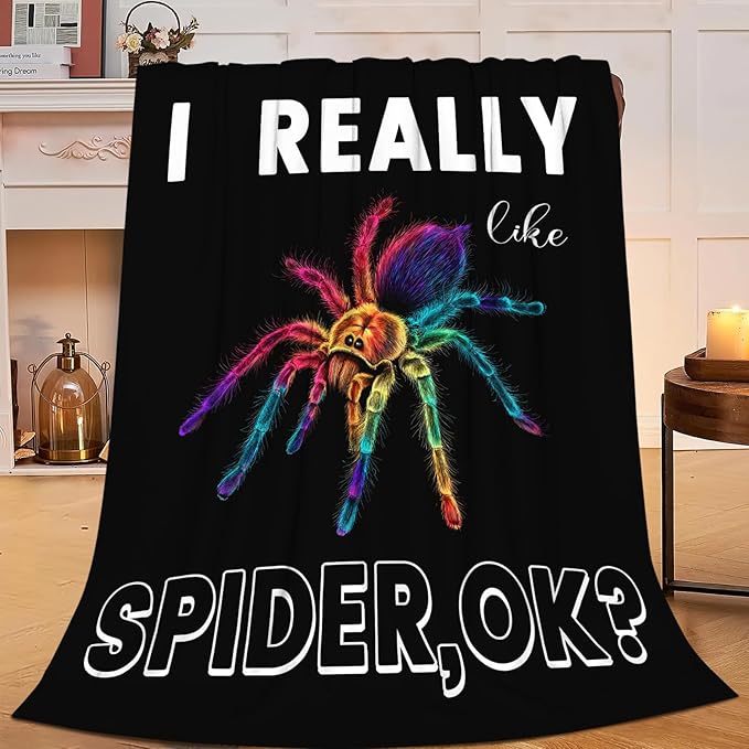 Spider Blanket Gifts for Girls Women Spider Throw Blankets Cozy Plush Fleece Flannel Fuzzy for Boys Men Decor 50"X40"