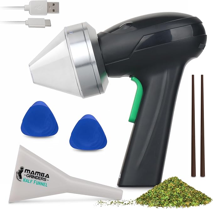 Mamba Monster 3.5g Electric Herb Grinder. Large Capacity Portable Metal Herbal Machine & Spice Mill for the Kitchen (Silver)