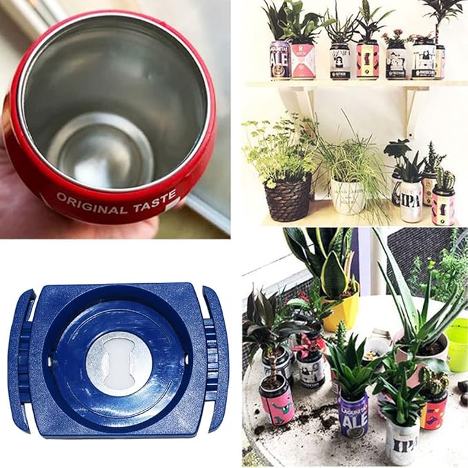 Two-in-One Blue Manual Can Opener for 8-19 Oz Beverage Cans, Bottle Opener, Household Bar Tool