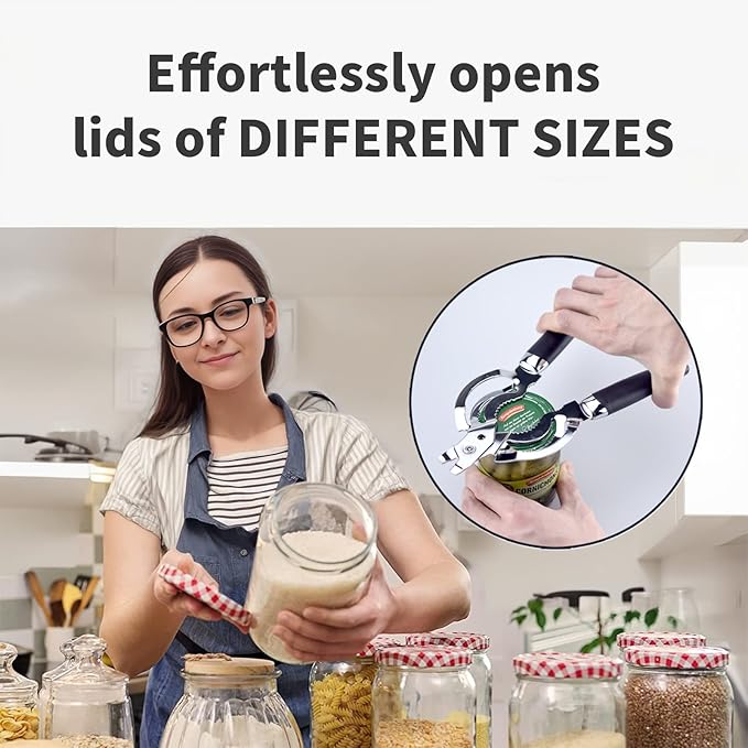 Stainless Steel Jar Opener, Multi Jar Opener for Weak Hands, Beer Bottle Opener for Arthritic Hands, Seniors with Arthritis