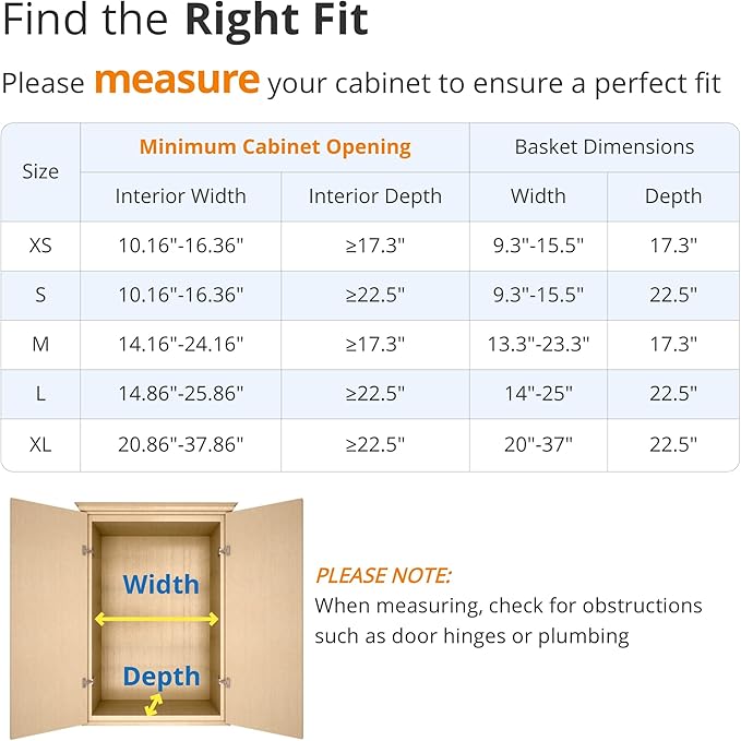 Expandable Pull Out Drawer Cabinet Organizer, Adjustable Width Bottom-Mounted Slide Out Storage Shelves for Cabinets, Required Cabinet Size (W: 10.16"~16.36", D≥22.5"), 2 Pack