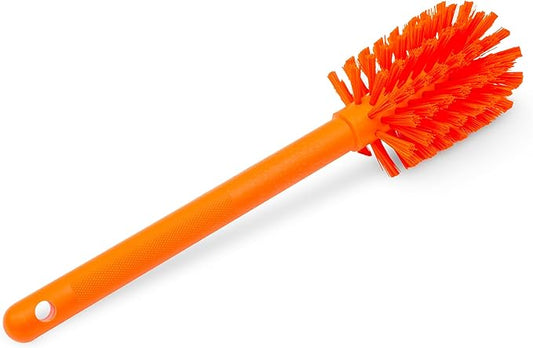 SPARTA Large Water Bottle Brush Ideal for Wide-Mouth Jars, Bottles and Tumblers, Dishwashing Tool with Handle for Home and Commercial Kitchens, Plastic, 12 Inches, Orange, (Pack of 6)