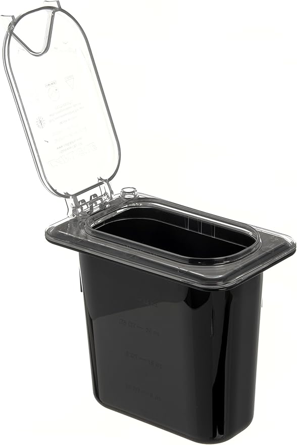 Carlisle FoodService Products Storplus Food Storage Container Food Pan, Chafing Pan for Catering, Buffets, Restaurants, Polycarbonate (Pc), 1/9 Size 6 Inches Deep, Black, (Pack of 6)