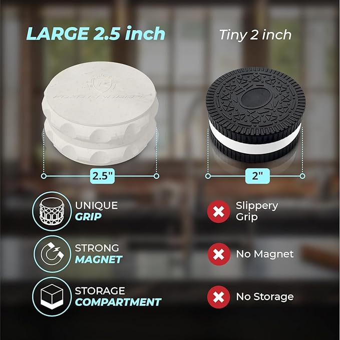 2.5" Spice Grinder 2-Piece, Strong Grip By Kozo. (White)