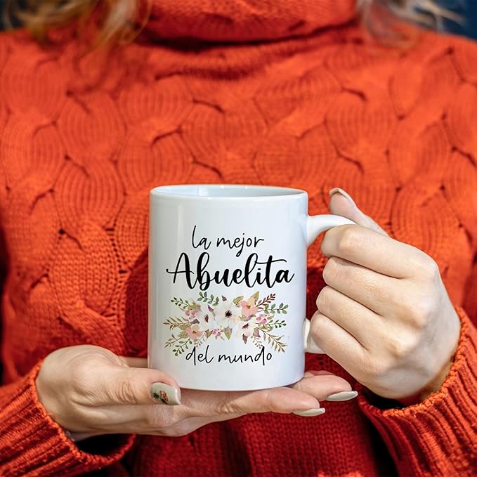 Gifts For Grandma, Abuelita Gifts In Spanish, Best Grandma Mug, World’s Best Grandma Coffee Mug Ceramic, Grandma gifts from Grandchild, Christmas Birthday Mothers Day Mug Cup Tea Cup 11oz