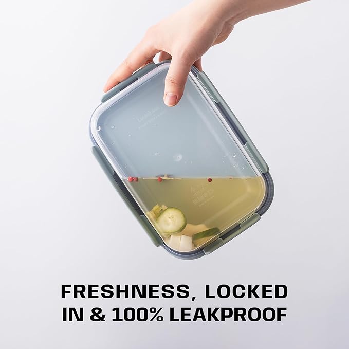 LocknLock HPL404 Classic-Plus Plastic Food Storage Container with Lid for Kitchen, Lunch, Meal Prep, and Leftovers, BPA-Free, Airtight, Leakproof, Microwave, Dishwasher, Freezer-Safe, 910ml