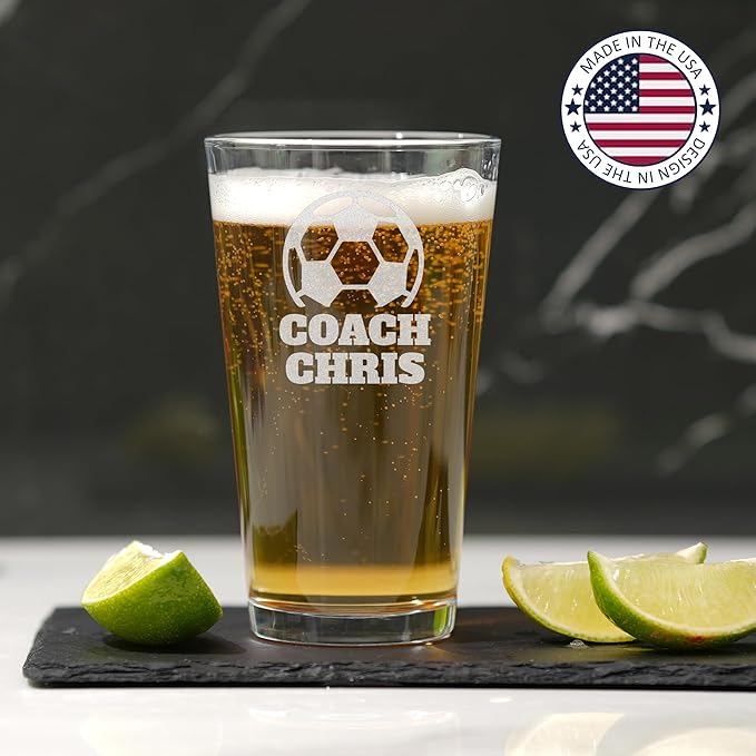 Personalized Coach Gifts, Custom Beer Glasses for Men, Teachers Appreciation Gift, Engraved Funny Gift for Preschool Elementary High School Teacher Professor