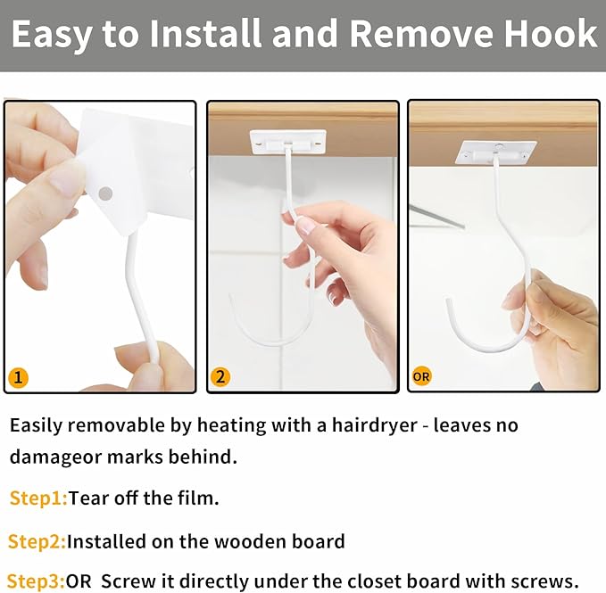 Self-Adhesive Banana Hooks, Foldable Magnetic Hanger Under Cabinet, Sturdy Metal Banana Holder for Kitchen, Space-Saving Design to Keep Bananas Fresh 1 Pieces White
