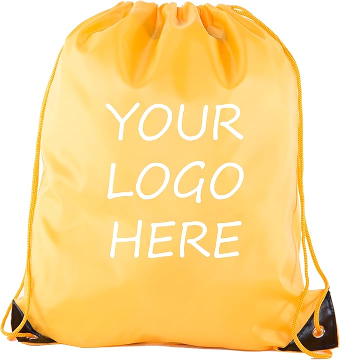 Mato & Hash Custom Bags With Your Logo | 20PK Promotional Drawstring Backpack - 20PK Athletic Gold CE2500