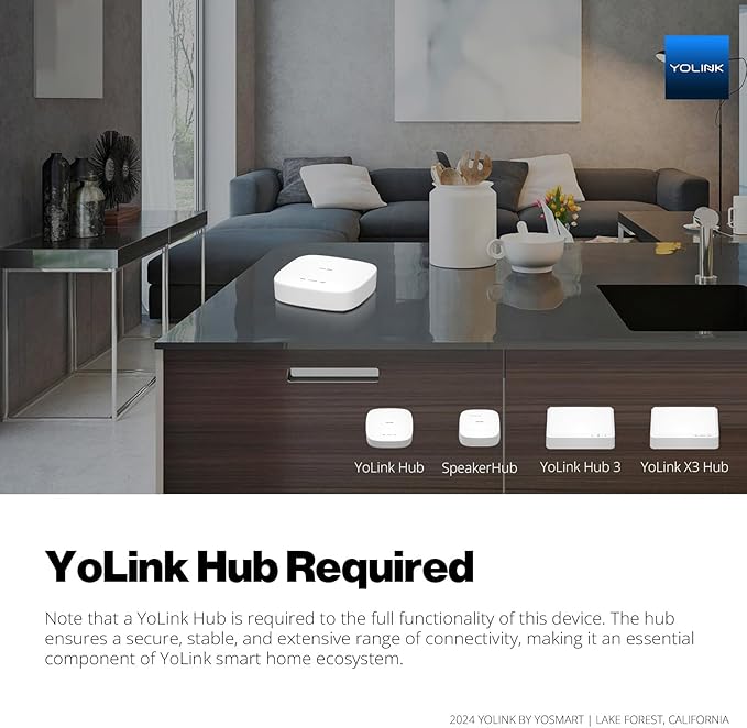 NSF Certified YoLink FlowSmart All-in-One Smart Water Meter & Auto Shutoff for 3/4" Pipes, LoRa Long-Range, Real-Time Leak Detection, 10-Year Battery, 80+ Device Ecosystem, Hub Required