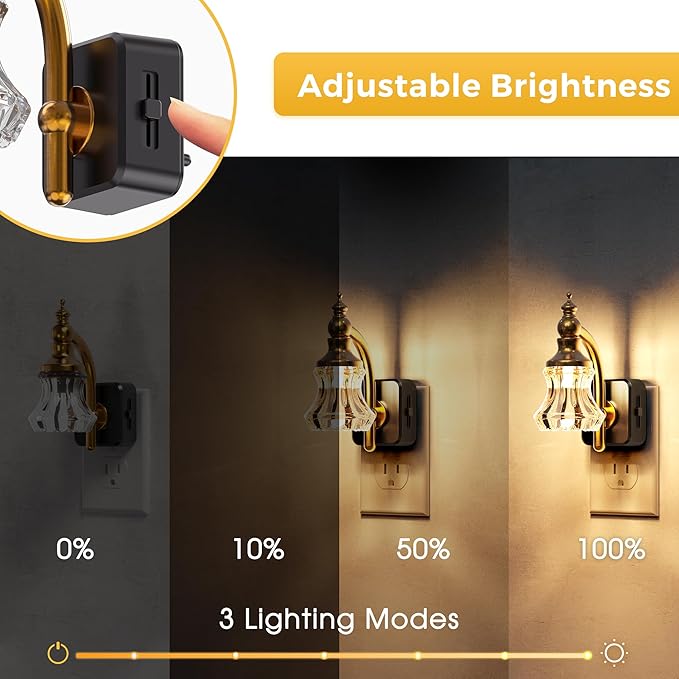 L LOHAS LED Night Lights Plug into Wall, 3000K Soft White LED, Flower Night Lights with Dusk to Dawn Sensor, 0-100lm Adjustable Brightness, for Hallway Bedroom Stairway