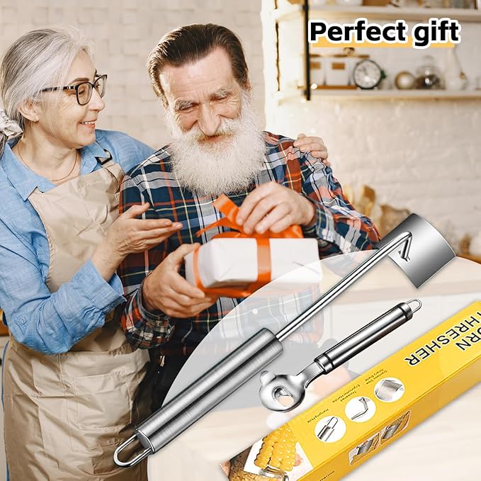 Corn peeler for corn on the cob - 2025 Heavy Duty Stainless Steel corn husker tool with Comfort Grip Handle Efficient Peeler for Fresh Corn | Home Kitchen, Restaurant & Outdoor Use (1+1PCS)