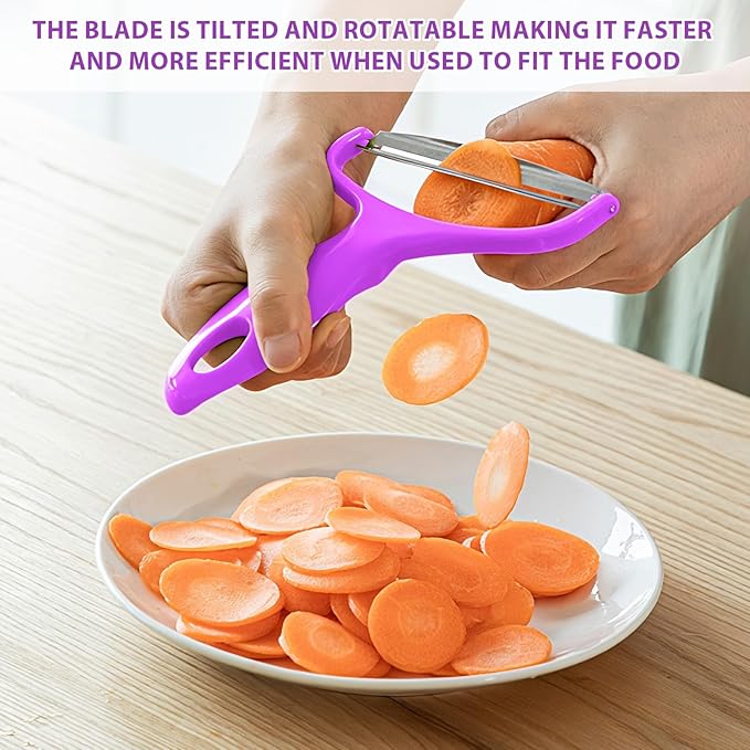 Upgrade 2 pack Veggie cabbage shredder for coleslaw stainless steel cucumber carrot Potato peeler grater slicer,Kitchen gadgets (purple)