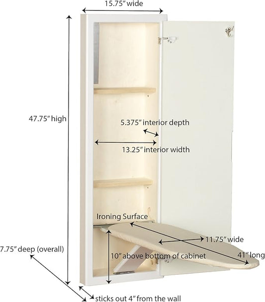 Household Essentials Stowaway in-Wall Ironing Board Finish: White