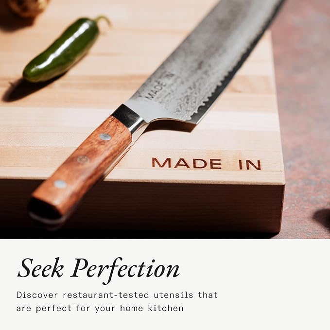 Made In Cookware - Butcher Block - Maple Wood - Thick Charcuterie Board with Side Handles - 17.75x11.75"