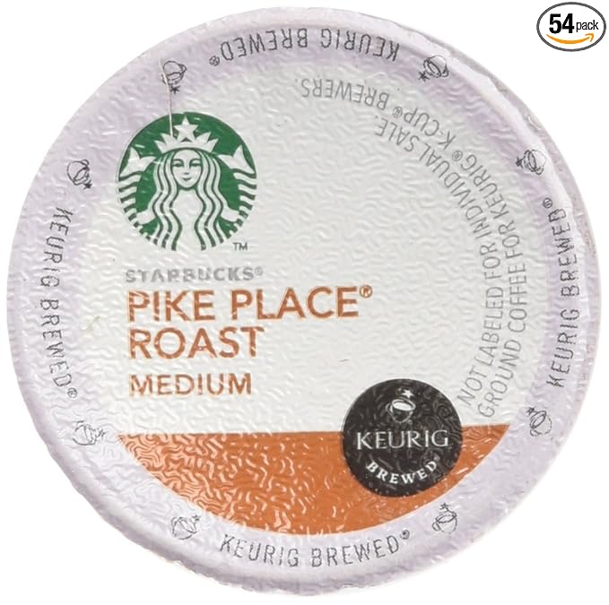 Starbucks Pike Place Torrefaction Roast, K-Cup for Keurig Brewers, 54 Count