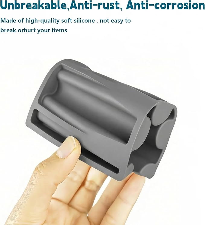 Silicone Soap Dish, Self Draining Soap Holder Perfect for Shower, Bathroom Sink, Kitchen Sink & Travel, Non-Slip Bar Soap Holder Extend Soap Life, Keep Soap Bars Dry Clean & Easy Cleaning (Grey-1PCS)