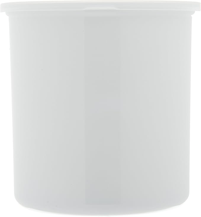 Carlisle FoodService Products Classic Round Storage Container Crock with Lid for Kitchen, Restaurants, Home, Plastic, 2.7 Quarts, White, (Pack of 6)