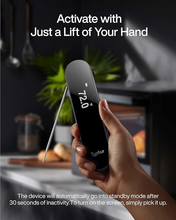 Typhur InstaProbe (Less Than .6 Seconds) Professional Meat Thermometer Digital, Instant Read Thermometer with OLED Display, IP67 Waterproof for Grill, BBQ, Cooking, Smoker, Home Brewing, NSF Certified