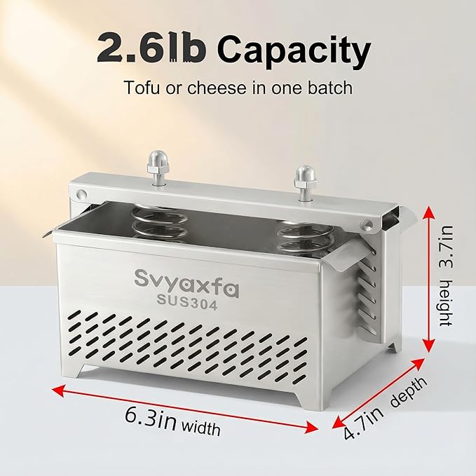 Tofu Press Stainless Steel Tofu Press Paneer Maker - Cheese Press Prensa Para Queso for Homemade Tofu, Paneer，Easy to Use and Clean, Tofu Press Dishwasher Safe, BPA Free Food Strainer