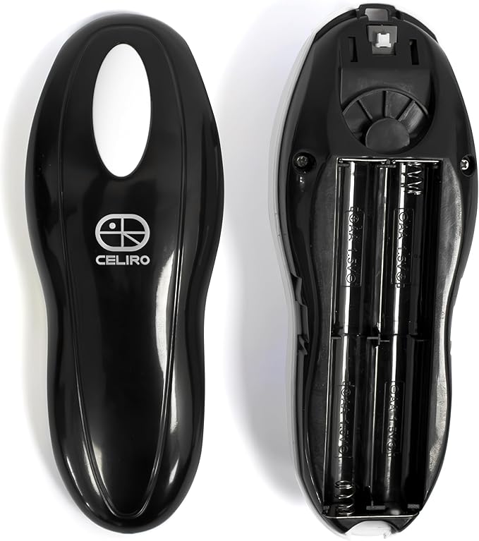 A1 Electric Can Opener – Smooth Edge Tin Opener with Easy-Touch Start & Stop, Ergonomic, Compact & Cordless Design - Black