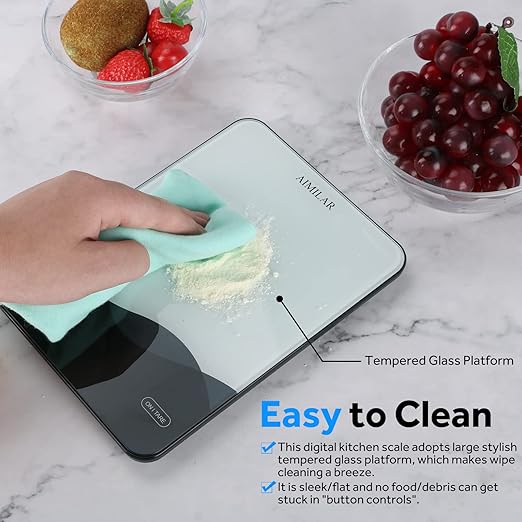 AIMILAR Food Scale, Chargeable LED Display 22lb with USB C Rechargeable Digital Kitchen Food Weight Scale for Baking and Cooking with Ounces and Grams 1g/0.1oz