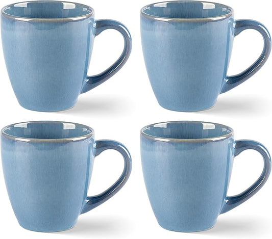 GBHOME Ceramic Coffee Mugs Set of 4, 12oz Stoneware Coffee Mugs Set For Dad Mom Women MEN, Light Weight Coffee Cups for Latte/Tea/Beer/Hot Cocoa, Dishwasher & Microwave Safe