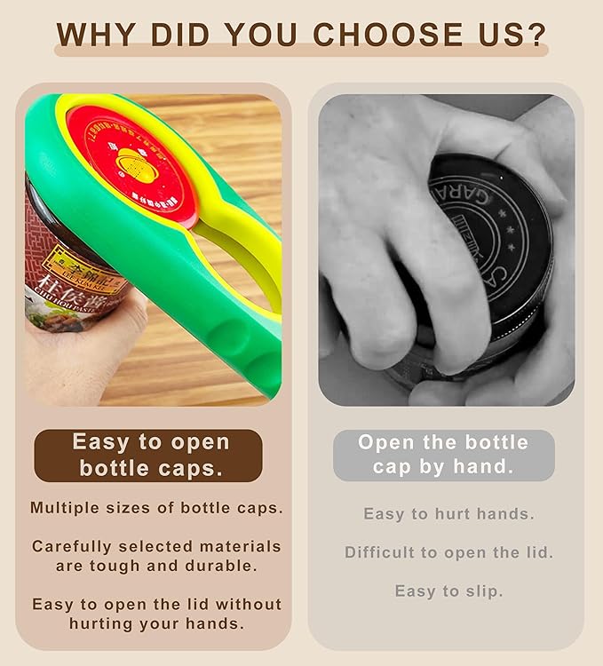 4 Pieces Jar Opener Multi Function Bottle Opener Kit Can Opener with Non Slip Gripper Pad