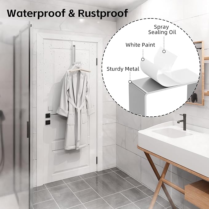 2 Pack Over The Door Hangers, Folding Over The Door Drying Rack for Laundry, Over The Door Clothes Hanger, Door Hanger for Clothing, Over The Door Hooks, Small Space Clothes Drying Rack,Portable,White