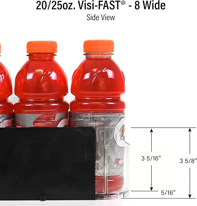 Display Technologies Fridge Organizer & Soda Can Dispenser for Refrigerator - Drink Dispenser & Refrigerator Storage (6-Pack)
