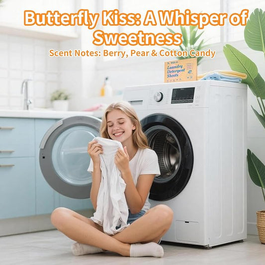 BellaLuce Laundry Detergent Sheets: 1 Home Size (240 Loads, Fresh Linen) & 2 Travel Size (32 Loads, Fresh Linen & Butterfly Kiss) | Portable for College, Dorm, Hotel, Family