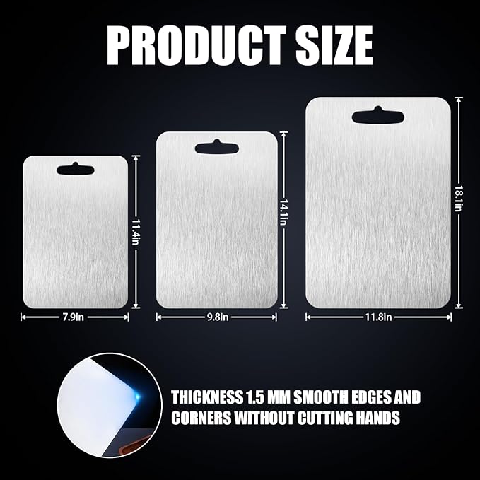 Titanium Cutting Board - 2025 New Upgrade 100% Pure Titanium Cutting Boards for Kitchen Double Sided Titanware Cutting Board,Hygiene Durable Dishwasher Safe Chopping Board (14x10 in)