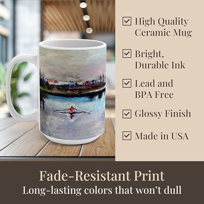 Rowers Mug - 15oz Ceramic Coffee Cup - Personalized Rowing-Themed Gift, Lead & BPA Free, Ideal Rowing Gift for Coaches, Teams & Enthusiasts