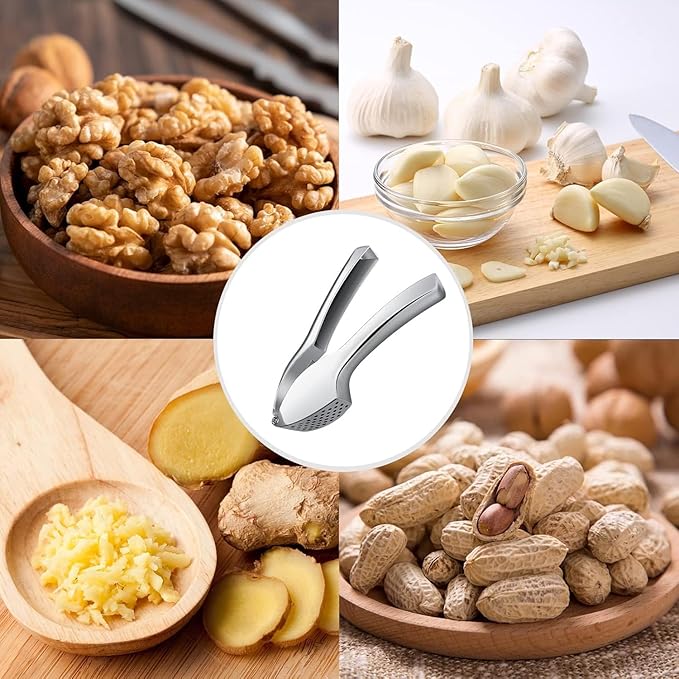 Kitchen Garlic Press - Rust Proof & Dishwasher Safe Garlic Mincer, Durable Garlic Crusher Easy to Clean and Squeeze, Durable Professional Garlic Mincer Garlic Smasher Garlic Crusher