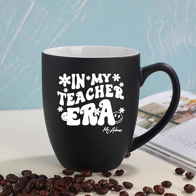 Personalized Teacher Gifts, Custom Coffee Mug for Women, Teachers Appreciation Gift, Engraved Funny Gift for Preschool Elementary High School Teacher Professor