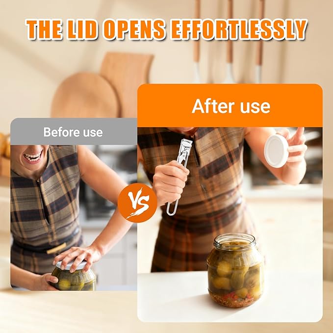 Adjustable Stainless Steel Jar Opener, 2026 New Multifunctional Stainless Steel Can Opener, Adjustable Bottle Can Opener for Weak Hands Seniors (4, Extended Length (9.05 x 1.18 inches))