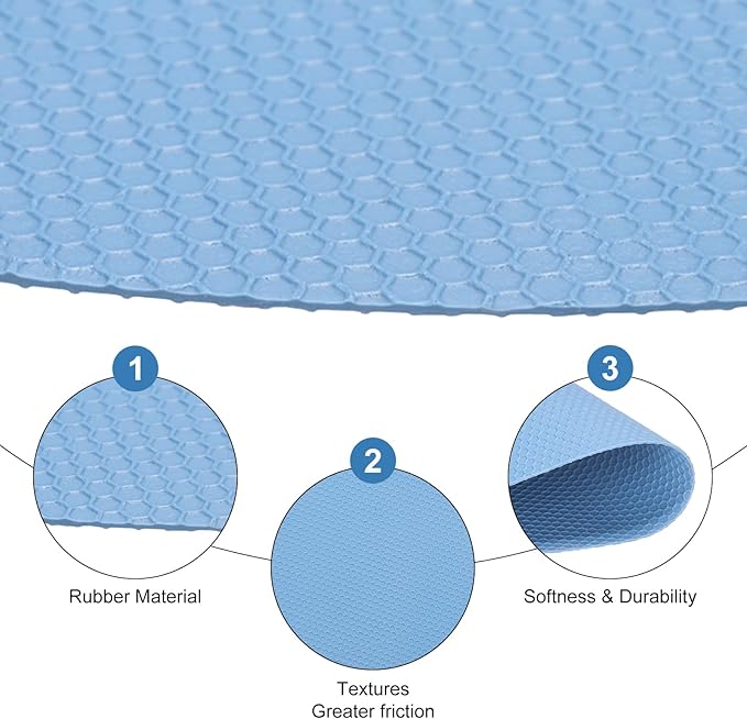uxcell 3Pcs Rubber Jar Opener Grippers Pads, Multi-function Heat-insulated Non-Slip Grippers Pads for Jars, Kitchen Tool for Easy Opening (Blue, Circle)