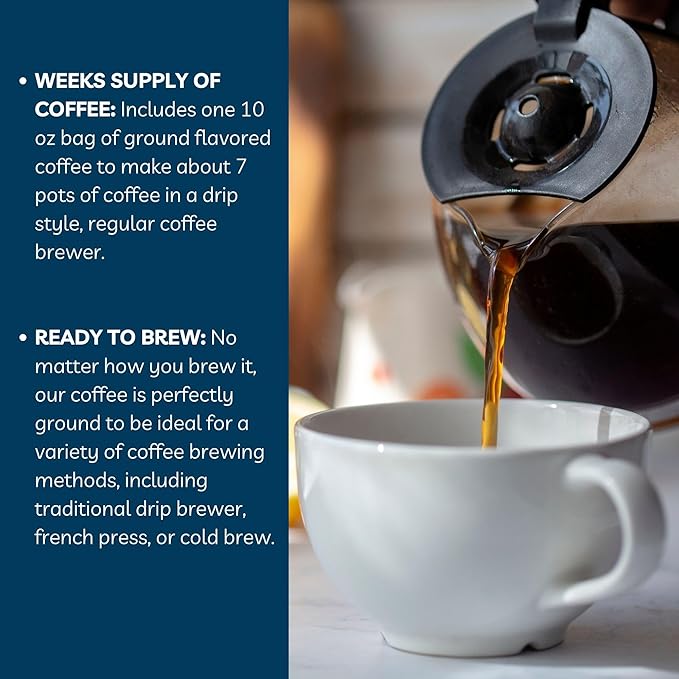 Door County Coffee Cinnamon Hazelnut DECAF Flavored - 10oz Bag - Ground Medium Roast -100% Arabica - Cinnamon Hazelnut DECAF