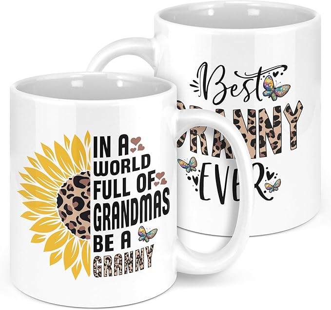 Granny Christmas Gifts from Grandchildren 11oz Coffee Mug, Granny Mothers Day Gift, Grannies Birthday Gifts Ideas, Best Grannies Ever Mug