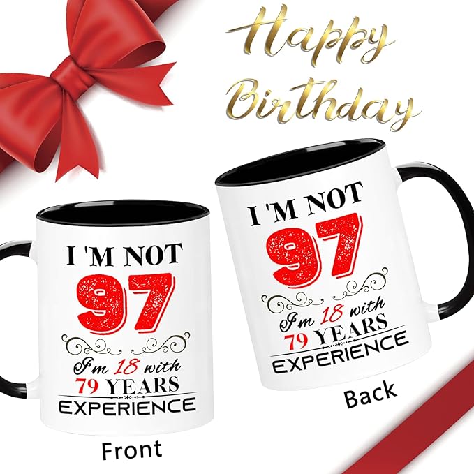 1928 97th Birthday Mug for Women Men, Turning 97 Year Old Birthday Gifts for Mom, Dad, Grandma, Grandpa, Wife, Husband, Uncle, Aunt, Sister, Best Friends, Coworkers, Her, Him, 11oz Coffee Cup