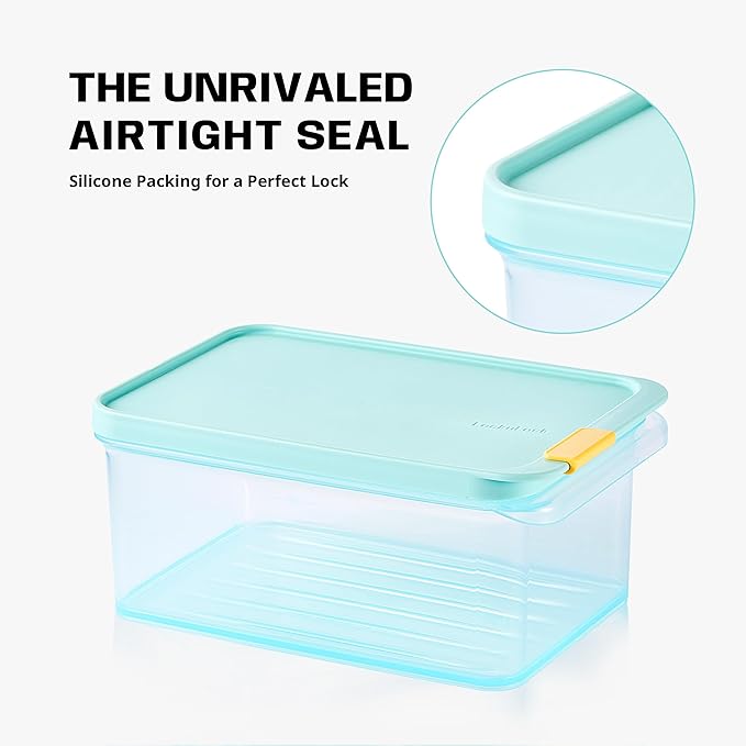 LocknLock HFL104 Freezer Fit Plastic Food Storage Container with Lid for Kitchen, Lunch, Meal Prep, and Leftovers, BPA-Free, Airtight, Leakproof, Microwave, Dishwasher-Safe, 1.65L