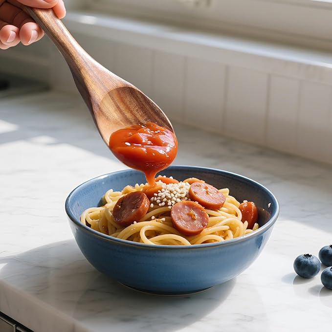 Multifunction Wooden Spatula Spoon Rice Scooper, Great for Cooking and Serving, Mixing, Scoop, and Scrape, Nonstick Cookwares, BPA-Free, Heat Resistant Teak Wood Spatula for Kitchen Use