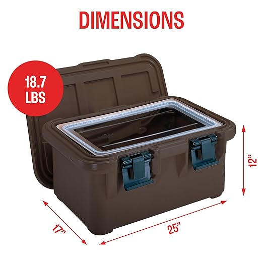 Cambro Insulated Food Pan Carrier - 8 Inch Deep Hotbox and Food Warmer for Catering & Transport - Top Load S-Series (Brown)